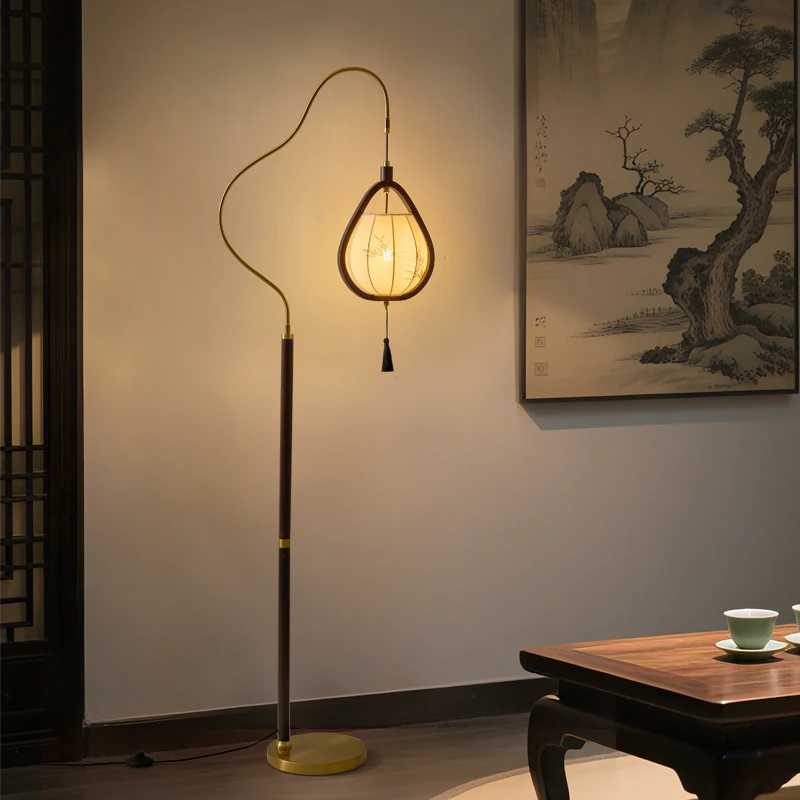 Chinese Style Living Room Floor Lamp Sofa Side Standing Lamp Antique Style Bedroom Decoration Lights Bedside Light LED Lighting M251119