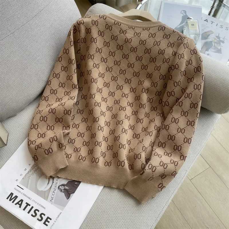 Tweed Style Metal Buckle Letter Jacquard Knitted Cardigan Jacket Autumn/Winter New Round Neck Single-Breasted Stylish Sweater Tr H251119