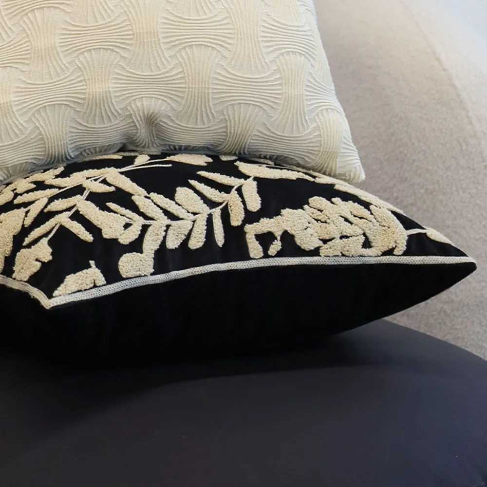 Floral Embroidery Decorative Throw Cover Nordic Style Sofa Living Room Soft case 45x45 Cushion Covers Home DecorM251119