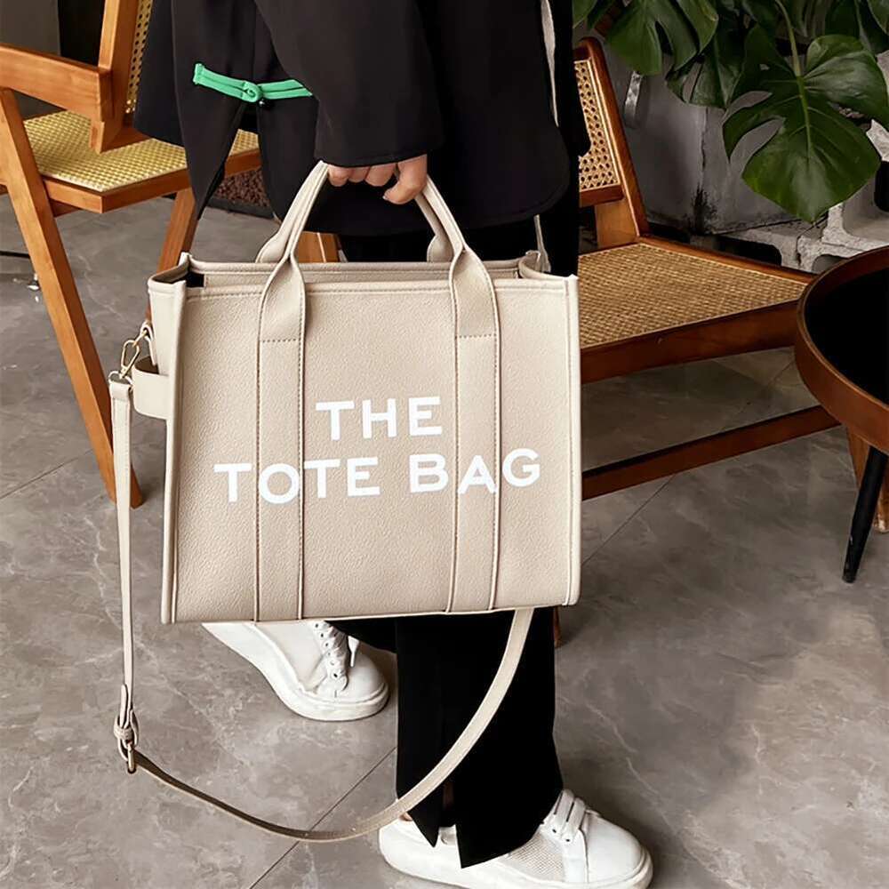 Women Designer Handbag Simple PU Letter Tote Bag Fashion Satchel Purse Large Capacity for Outdoor Travel Work Shopping