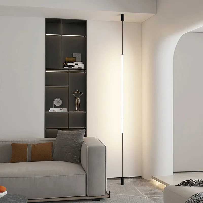 Hanging floor lamp Italy Design Black Long linear pendant light Bedroom Bedside Lamps Modern Hotel Living Room corner floor lamp M251119