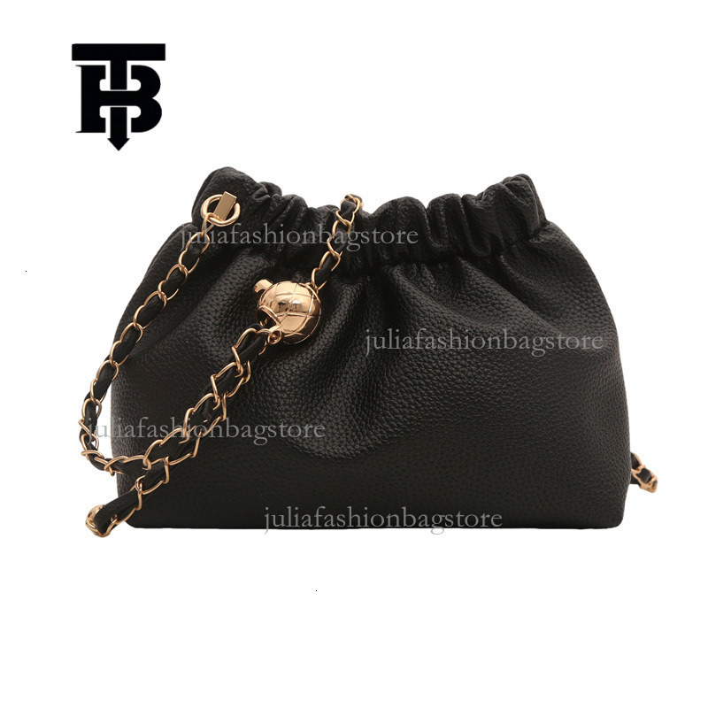 TB BHULAMTE Designer Texture Chain Wrinkle Women's Cloud Bag Luxury Handbag Summer New Lychee Pattern Single Shoulder Bucket Bag