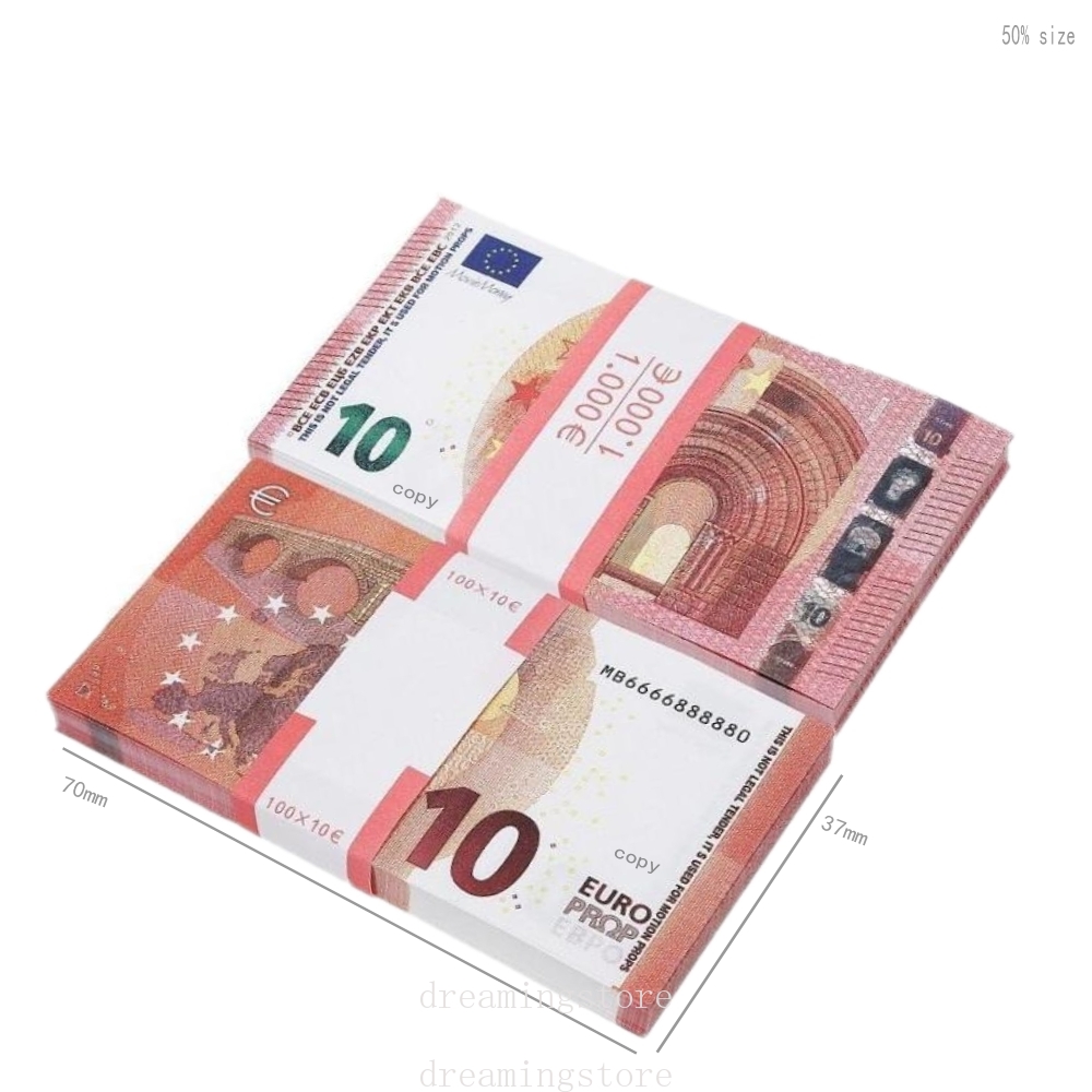 Best 3A Whole Top Quality Party Supplies Fake Money Banknote 5 10 20 50 Euros Realistic pound pounds notesToy Bar Props Copy Currency Movie Money Faux-billets 868 803