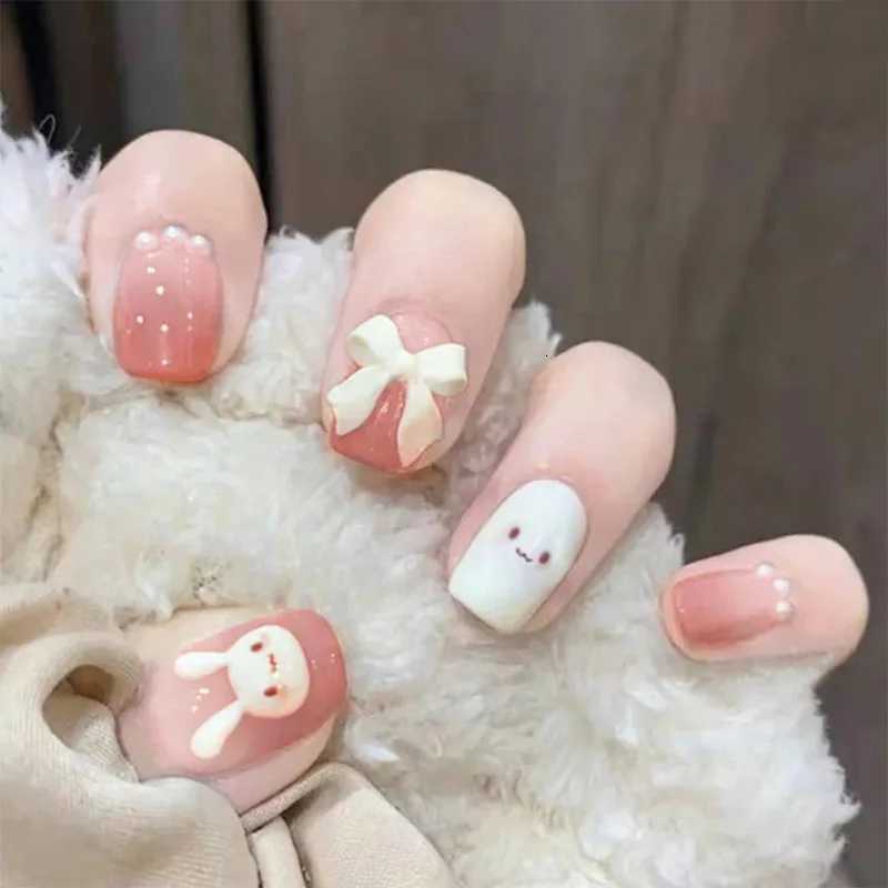24Pcs/Set Artifical Seamless Removable Fake Nails Wearing Reusable Press-On Nails Ballerina Coffin Cute Kawaii False NailT251118T251119