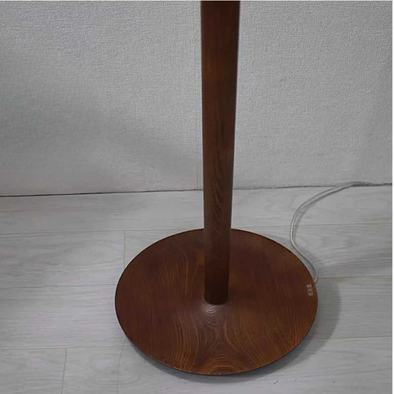 Retro Wooden Base Floor Lamps Floral Fabric Lampshade Foot Switch Living Room Study Bedroom Restaurant Atmosphere Standing Light M251119