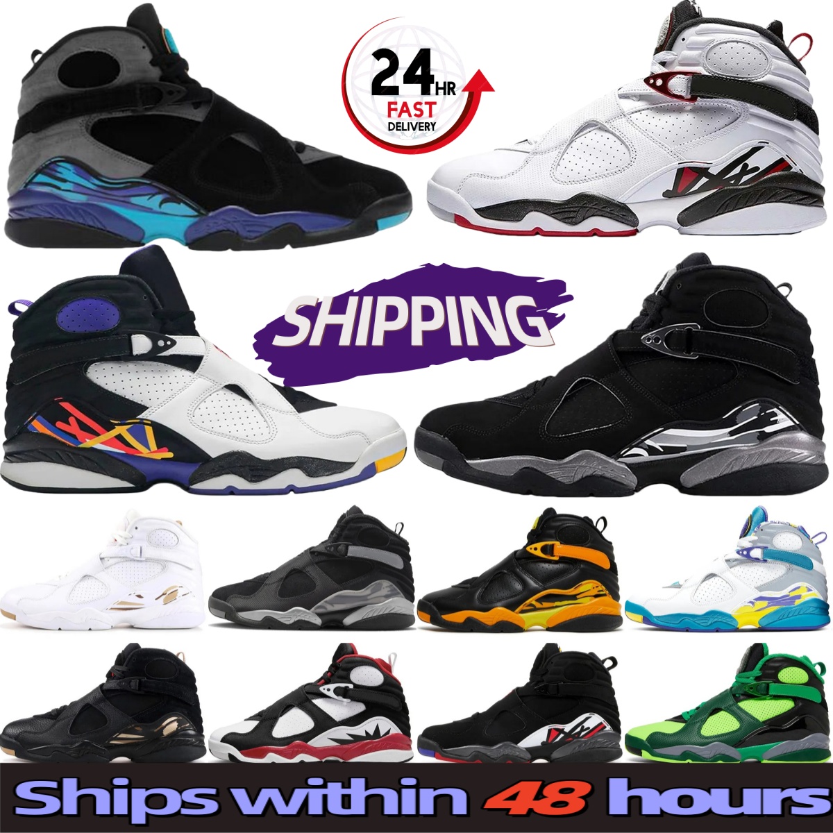 New designer brand sports shoes basketball shoes J8 8s beige white red black men and women outdoor leisure running shoes 36-46