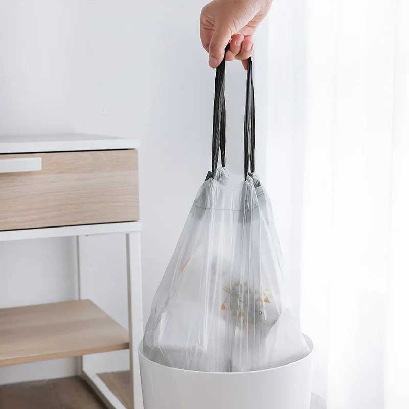 15/30 Pcs Drawstring Garbage Bag Household Large Color Portable Automatic Closing Thickened Black Drawstring C251119