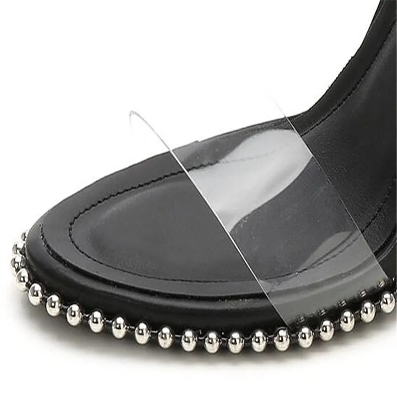 Women Shoes Summer Fashion Women Sandals Female Platform Sandals Rivet Metal Pumps Wedding Women High Heels 9cm and 7cm 250418