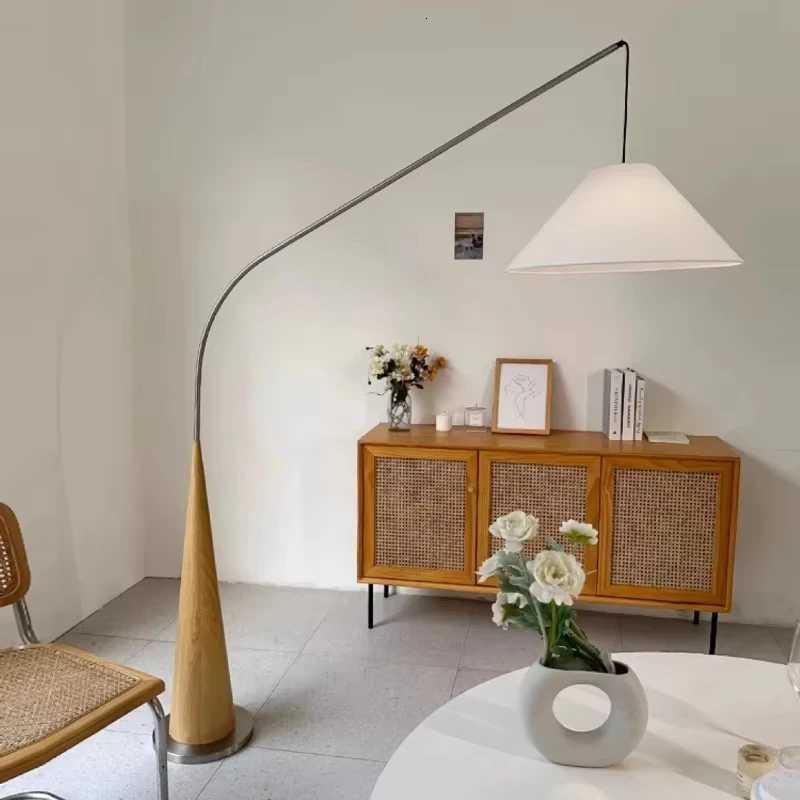 Modern Minimalist Walnut Fishing Floor Lamp Living Room Bedroom Bedside Lamp Study Art Home Decoration Led Floor Lights M251119