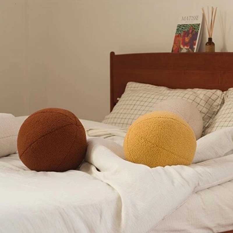 1pc Nordic Style Spherical Cushion Soft Velvet Cushion Solid ColorPlush Sofa Throw Cushion Chair Cushion For Home DecorM251119
