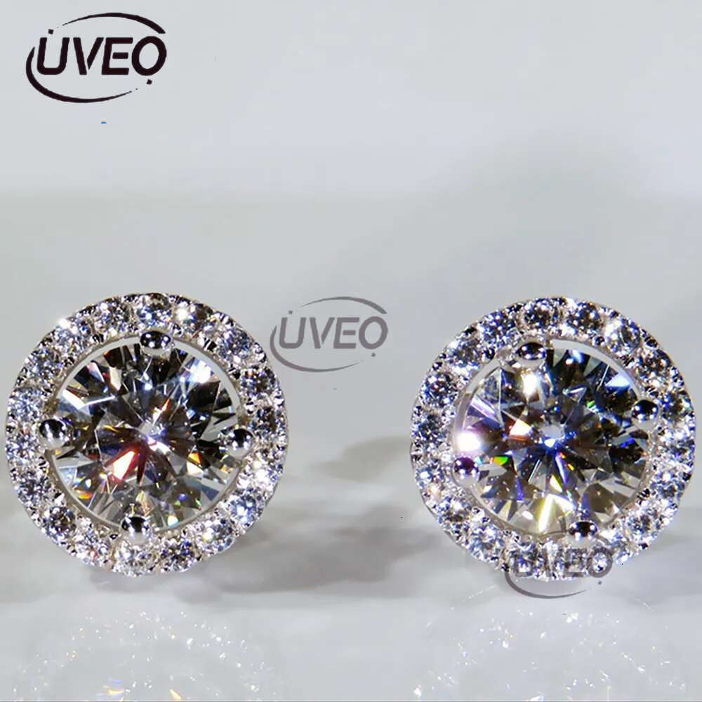 Classic Sterg Sier Stud 4mm Round Simulated Dia Earrings for Women Men Jewelry