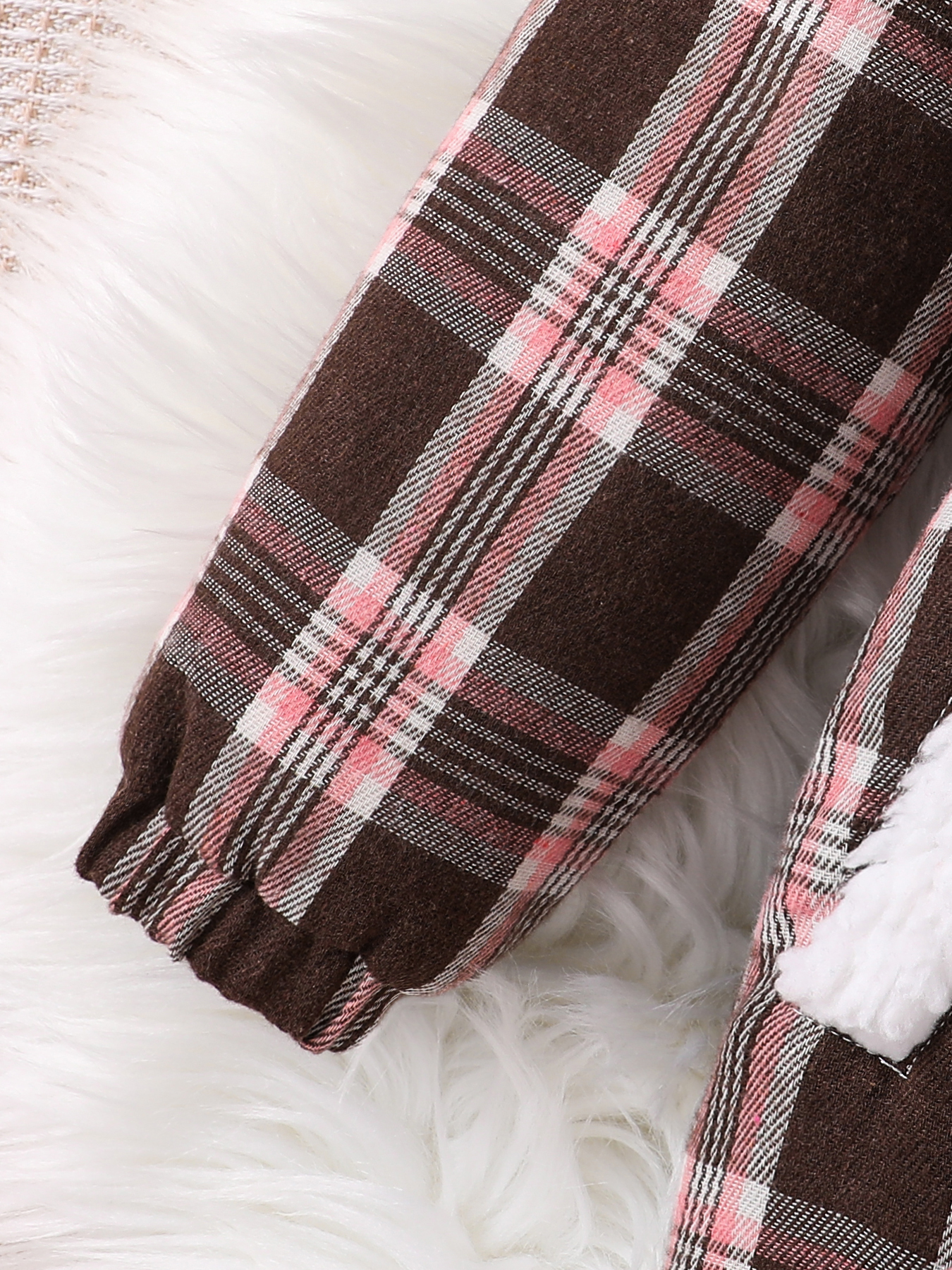 Kids' Plaid Long Coat Fleece-Lined Warm Hooded Jacket, Cute Bunny Ear Design, Cozy Winter Outerwear for Girls, Stylish & Comfortable Cold-Weather