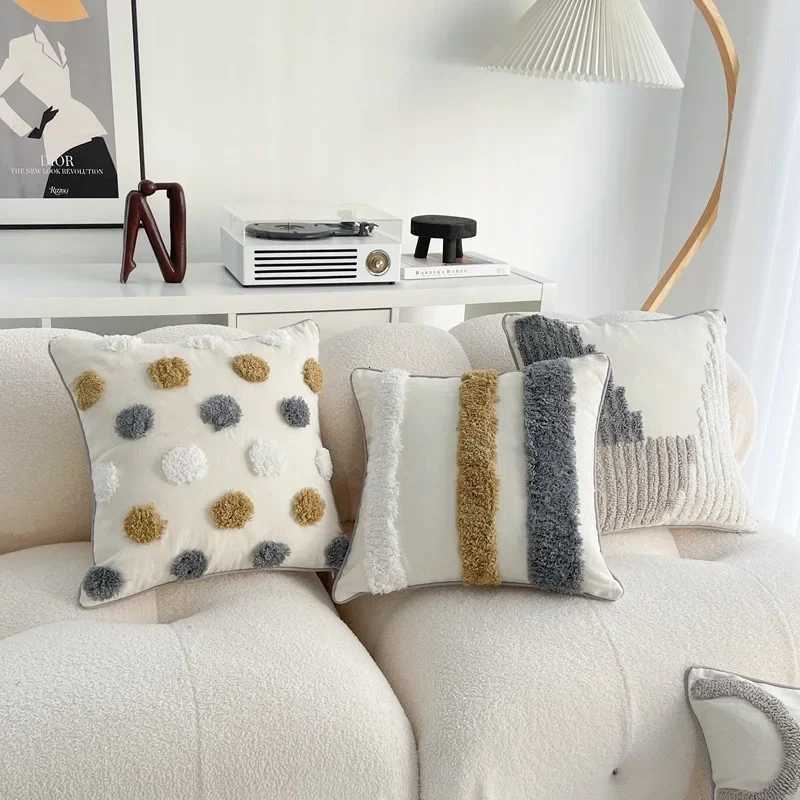 Cotton Linen Bohemian cases Sofa Living Room Home and Decoration Cover Bedside Backrest Tassel Cushion CoverM251119