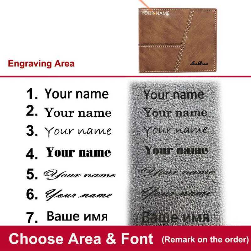 Free Name Engraving New Men Wallets High Quality Short Coin Pocket Retro Male Wallet Credit Card Holder Brand Mens PurseT251119