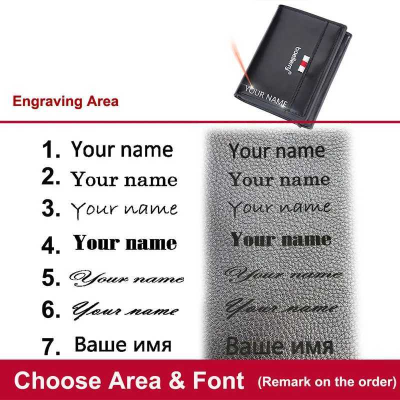 New RFID Short Men Card Wallets Free Name Engraving Popup Card Holder Luxury Brand Male Purse Simple Photo Holder Mens WalletT251119