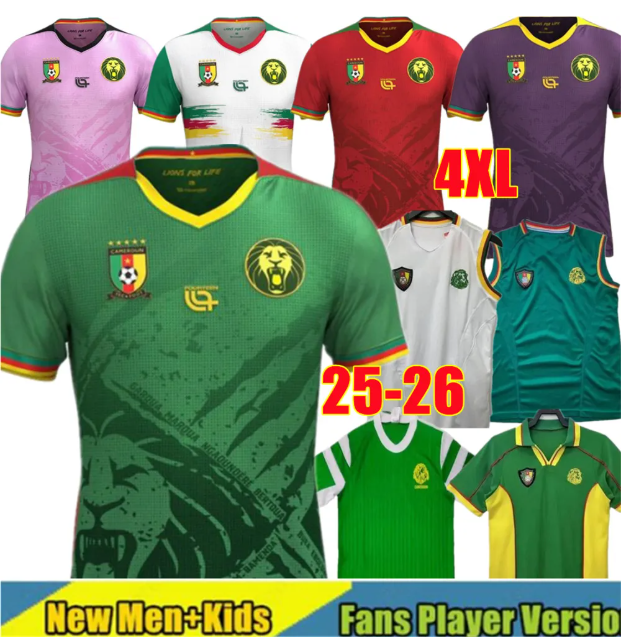 25 26 Cameroon national Soccer Jerseys retro 1990 94 98 2002 Vest football team ABOUBAKAR 2025 MBEUMO N KOUDOU NTCHAM NGADEU Fans Version Football Shirts Mens