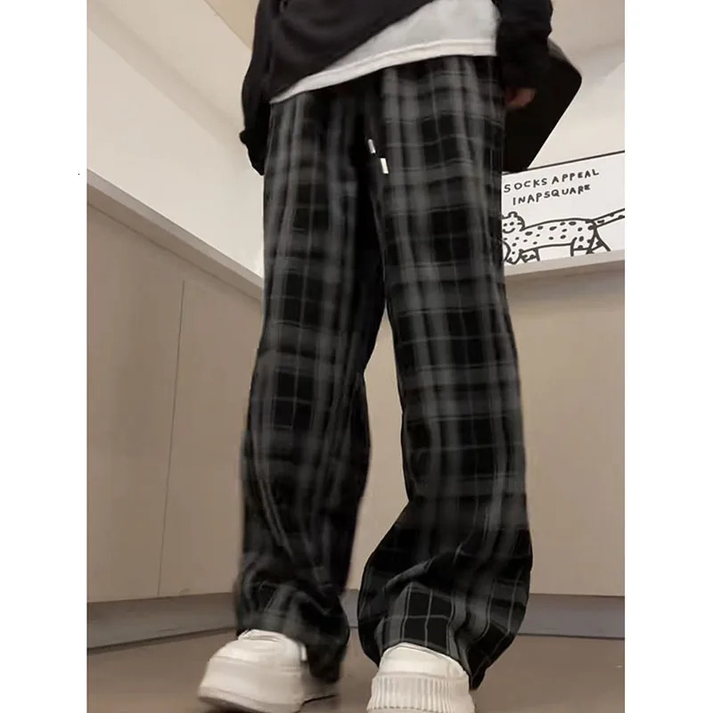 Black Flat Spring/Summer High Waist Loose Straight Pants Korean Casual Pocket Wide Legs Trouthers Womens Z260314