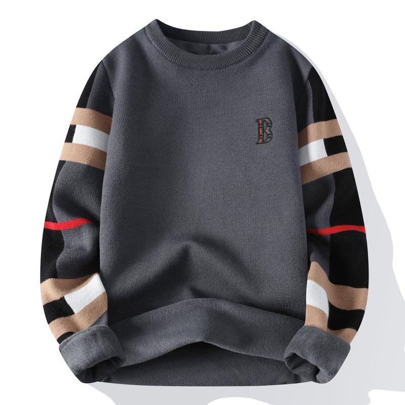OLOEY Men's Contrast Color knitted sweater Knitted designer sweater men christmas Sweater 2025 Autumn/Winter New essential Casual Top Sell mens s