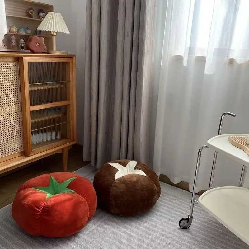 Cushion with Vegetable Mushroom Persimmon Round Cushion Pad Tomato-Shaped Thickened Cushion for Bedroom Window Seat sM251119