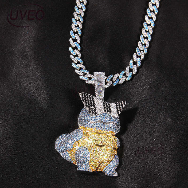 Luxury designer Cartoon Squirrel with real gold plating inset ice out VVS Moissanite Pendant Men Women Hip Hop pendant Free shipping