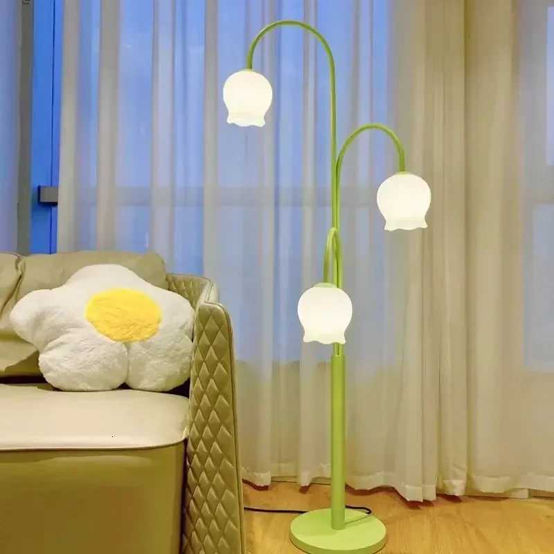 Lily of the Valley cream wind floor lamp flower childrens room vertical bedside lamp bedroom atmosphere lamp M251119