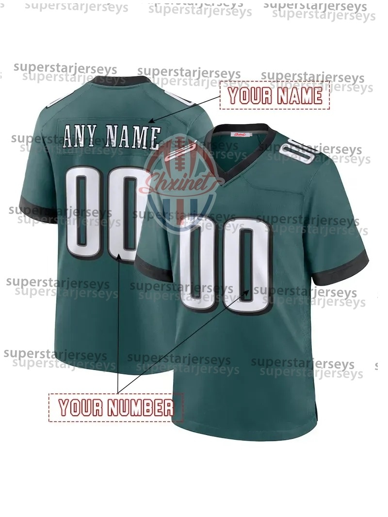 Custom Football Jerseys 26 Saquon Barkley Jalen Hurts 2025 Cooper DeJean Kenny Pickett Jason Kelce Brown Miles Sanders DeVonta Smith Haason Reddick Sw
