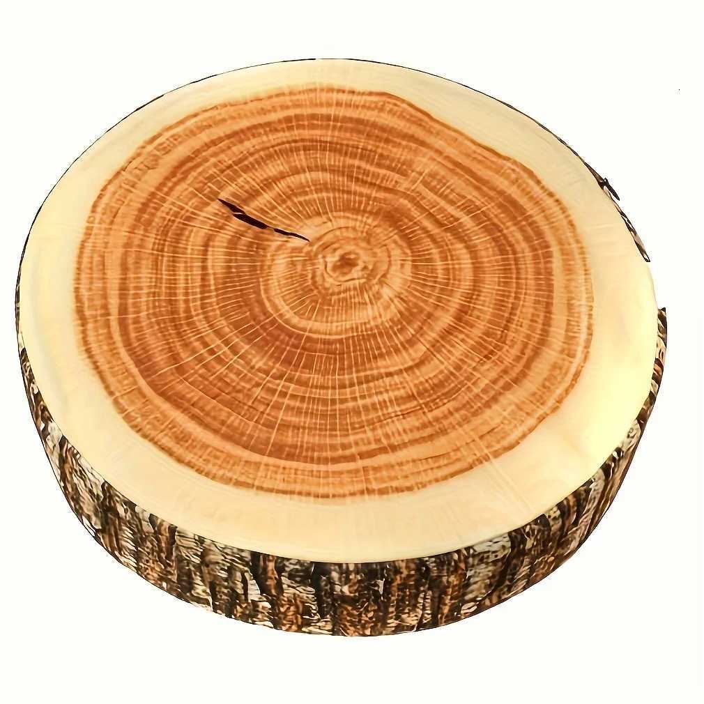 3D Printed Round Tree Stump Throw Cushion Home Decorative Log-Shaped Support for Bedroom Living RoomM251119