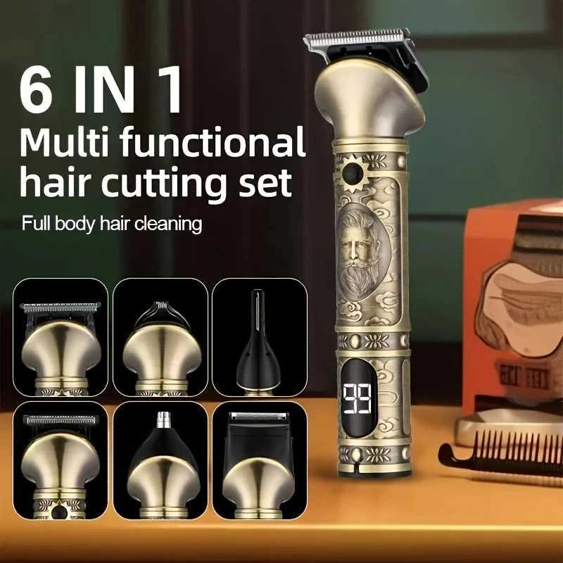 Hair Clippers and 6-in-1 Beard Trimmer Set for Men Professional Cordless Hair Trimmer Barber Clippers for Haircut Fade BeardT251120