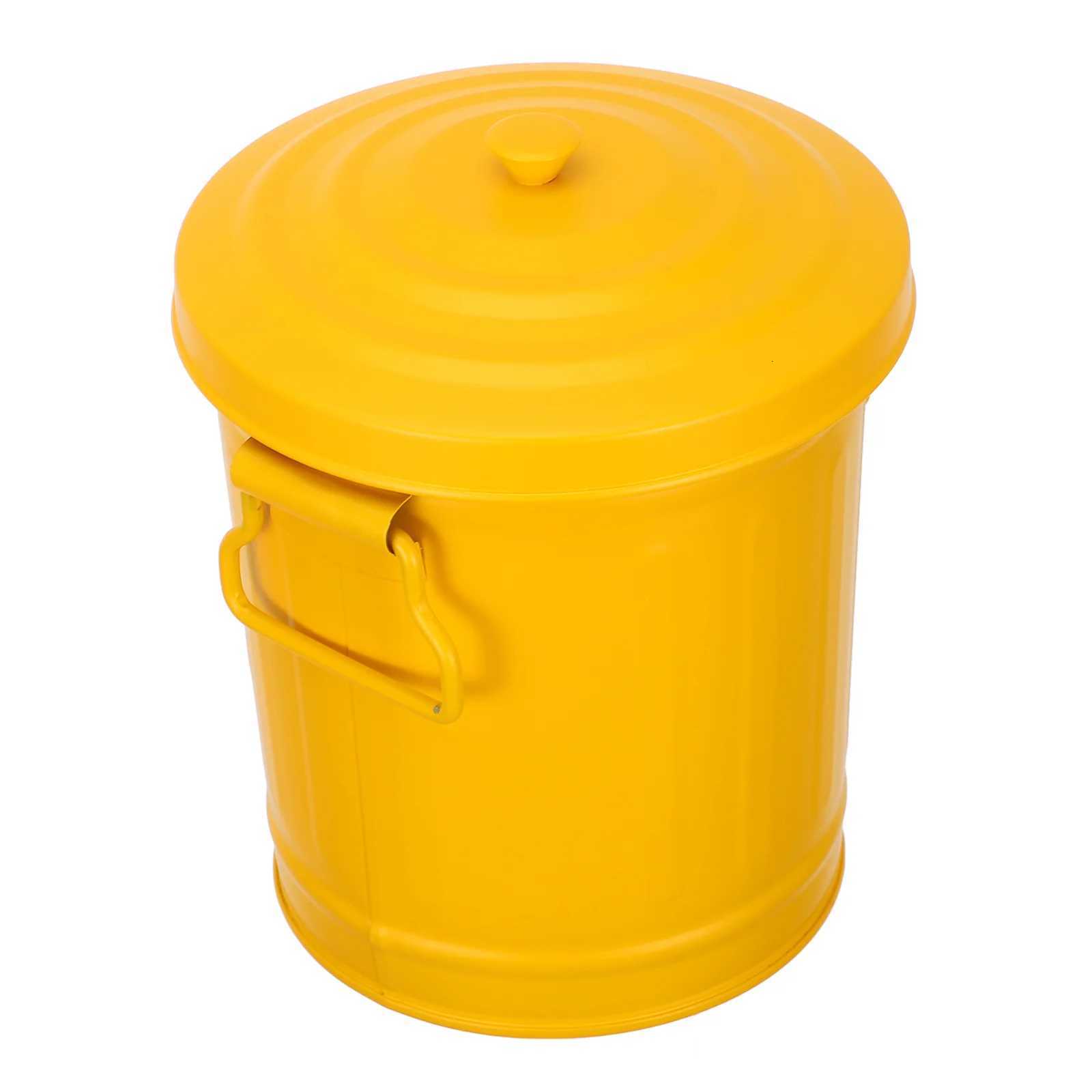 Mini Trash Can Pencil Holder Candy Bucket with Lid Camping Pickup Garbage Pail Marker Automotive Table Tin C251120