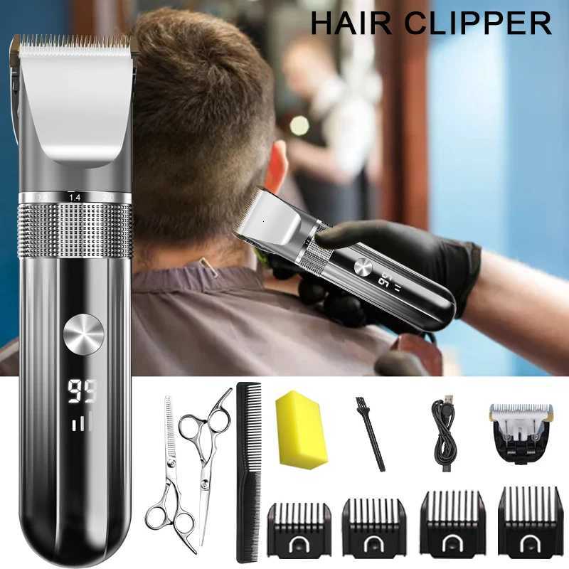 Electric Hair Clipper Professional Trimmer Household Waterproof LED Display Men Hair Trimmer USB Charging Haircut Tools SetT251120