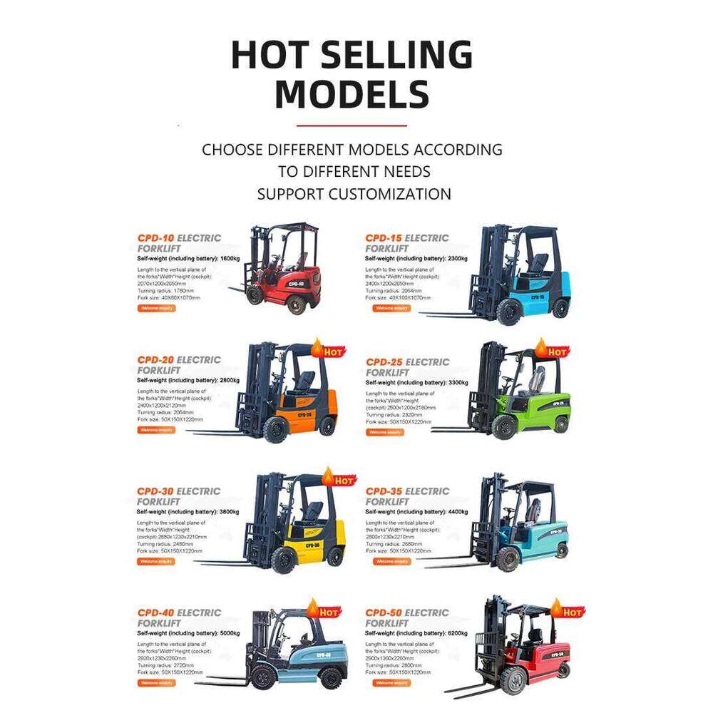 Free Delivery of 2.5-ton Electric Forklift with Hydraulic Lifting Customized for Elevated Electric Forklift.