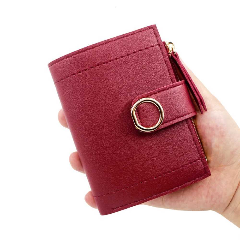 A new type of short zipper wallet with a buckle a fresh and artistic small square coin purse for womenW251120