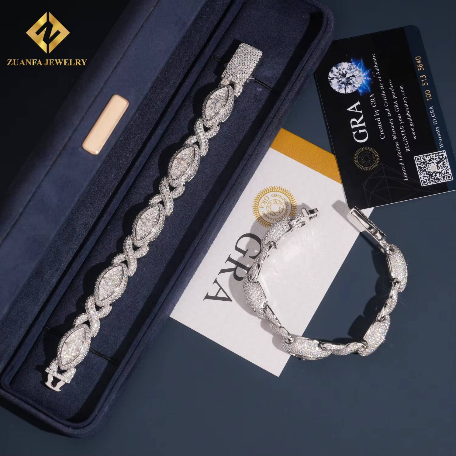 Hot Sale 925 Silver Hip Hop Jewelry 13mm Iced Out Moissanite Diamond Bracelet Eyes Design Moissanite Cuban Link Bracelet Men