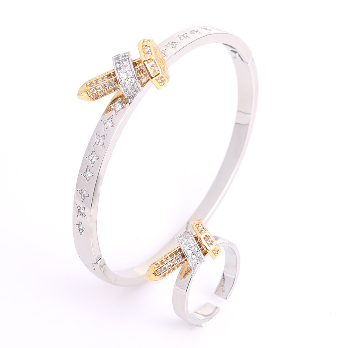 Luxury Brand Designer Jewelry European And American Nail Inlaid Zircon Bra With Diamonds Copper Plated Light Luxury Fashion Niche Hip-Hop Exquisite Go