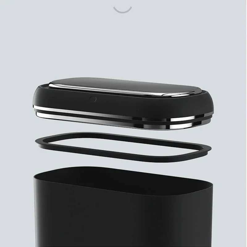 Trash Can Smart Waterproof Auto Sensing Uncovered Trash Can Space Saving Narrow Gap Version Bathroom Kitchen Household Items C251120