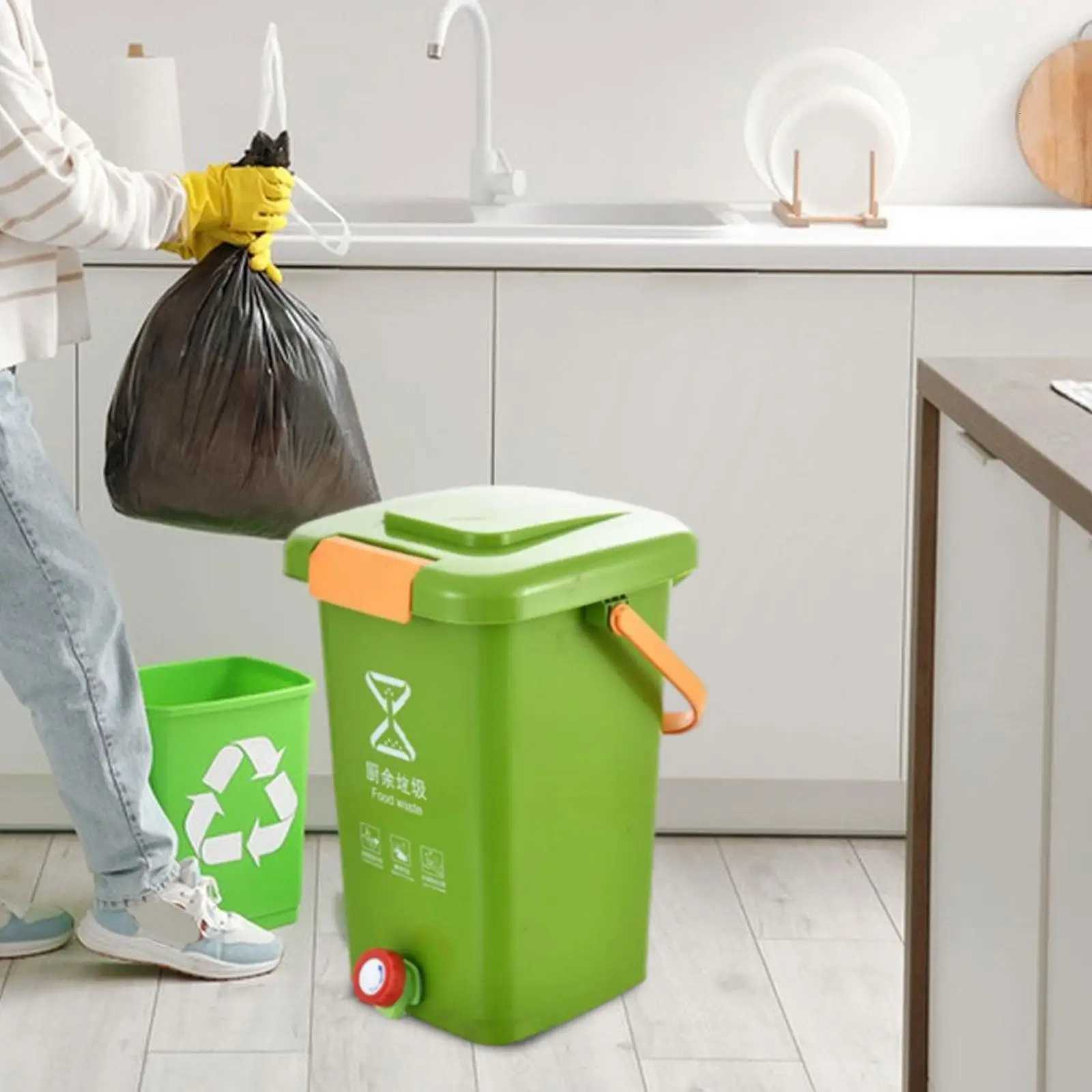 Kitchen Compost Bucket Waste Bin Wide Diameter Thickened Stylish Garbage Can Counter Compost Bin for Kitchen Countertop Home C251120