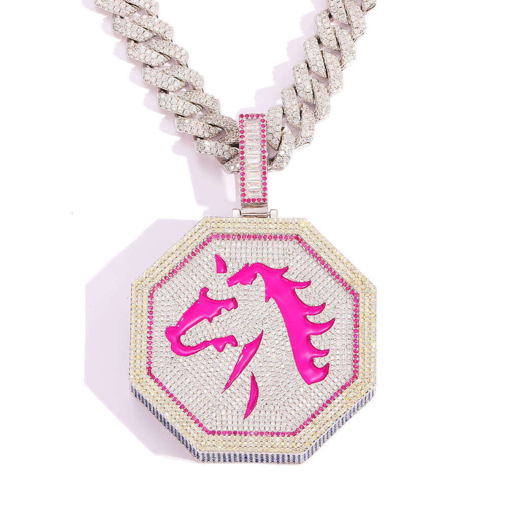 Luxury designer Chinese Zodiac ice out VVS Moissanite pendant, men and women pendant necklace free shipping
