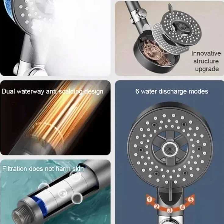 Handheld High Pressure Shower Head with Purifying Spray Super Mist Nozzle for Home Bath Boosting Water Flow Chlorine RemovalM251120