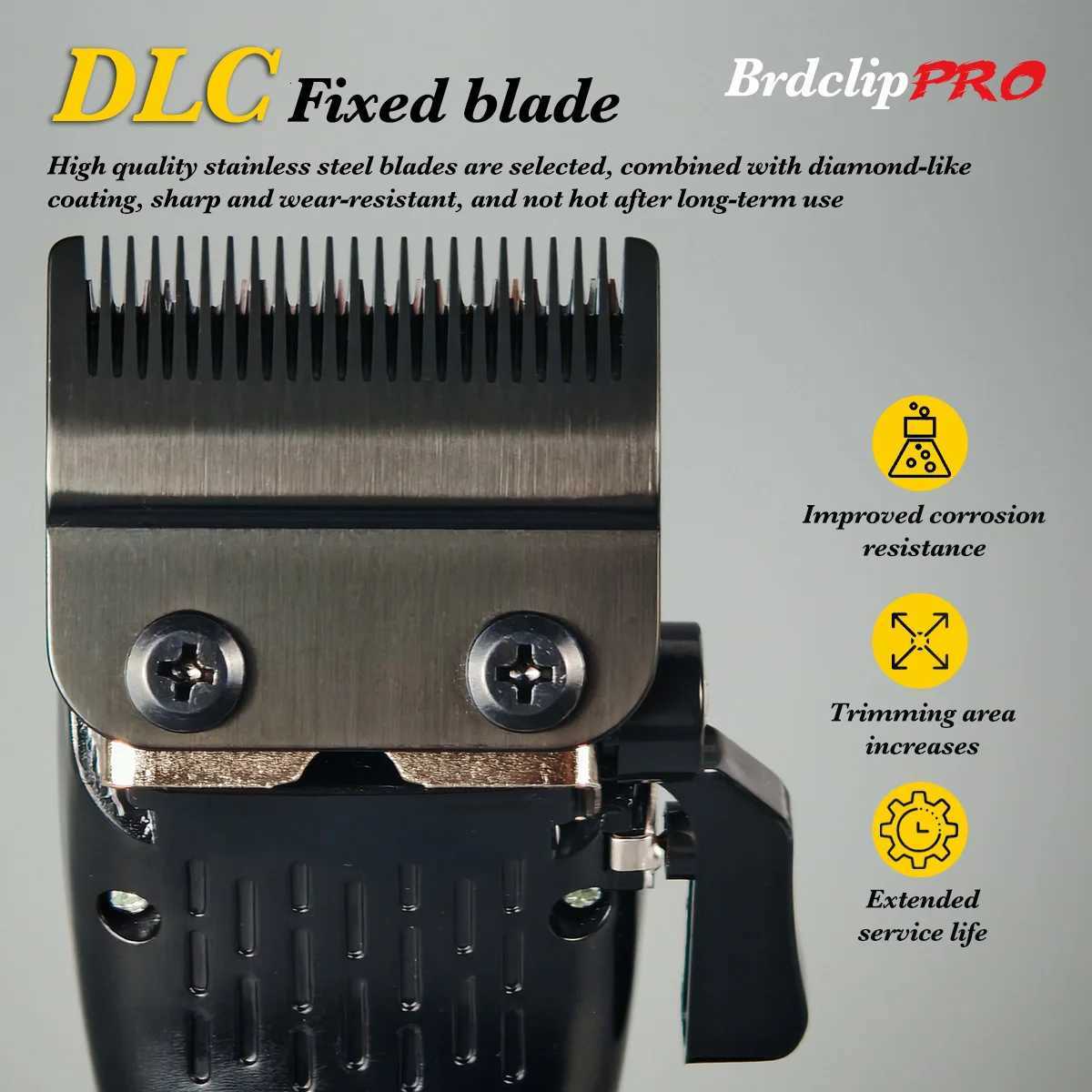 Professional BRDCLIP 619 Hair Clipper 7500RPM Precision Steel Sharp-angled Blades LCD Display Charging Base Hair Cutting MachineT251120