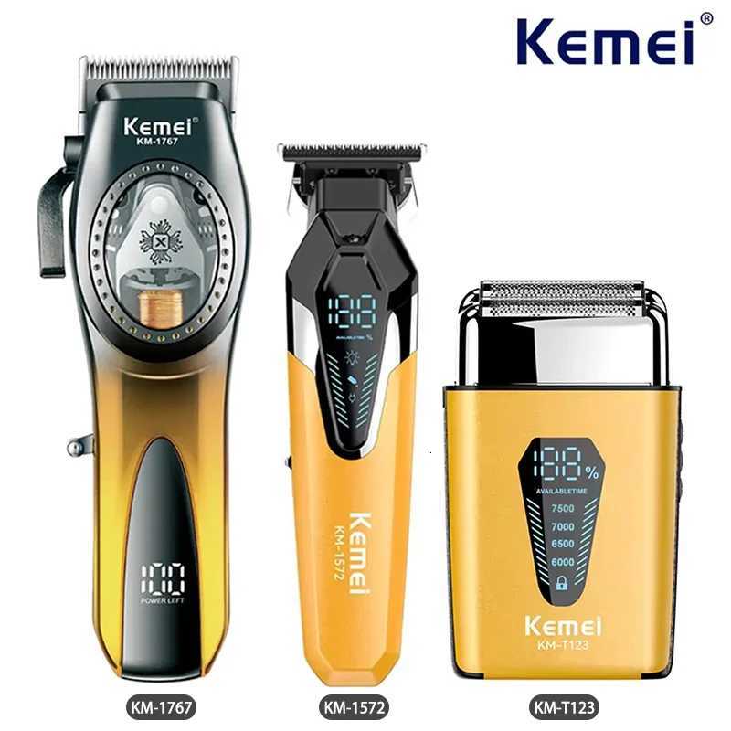 Kemei KM-1767 Professional Electric Hair ClipperKM-1572 Rechargeable TrimmersKM-T123 Shaver For MenKit1Kit2Kit3T251120