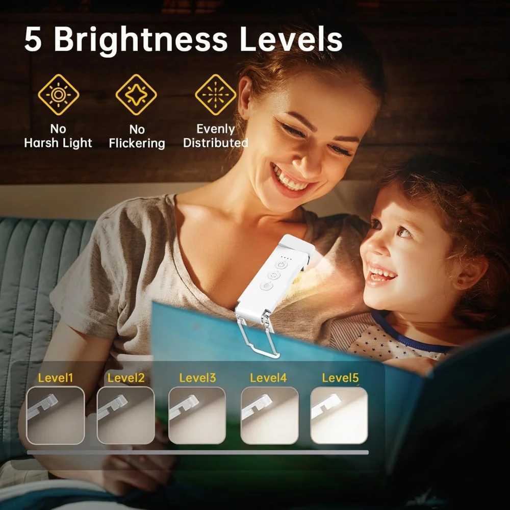 9 LED USB Rechargeable Book Light Bedroom Mini Reading Lamp Portable Clip On Reading Light Kids Read Night Light Clip Book Lamp M251120