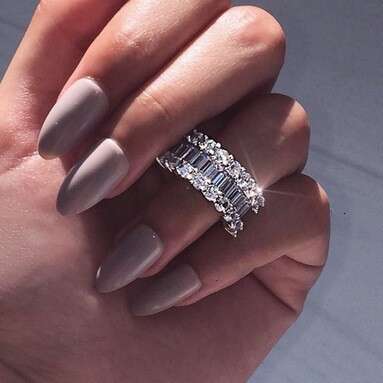 Hot Sale Full Square Zircon Fashion Women's Heart-shaped Diamond Wedding Ring Gift Jewelry