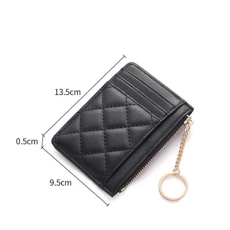 Quilted Minimalist Ring Mini Wallet - ID Bag with Multiple Card Slots and ID Holder Zipped Coin Purse Faux Leather-tan carterasW251120