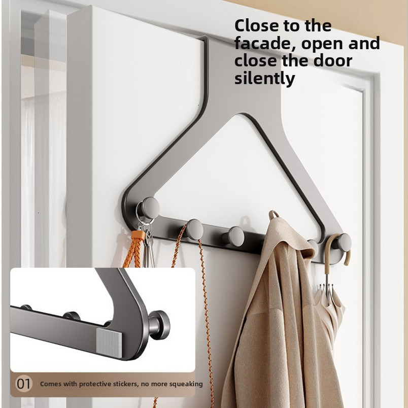 Over-the-Door Hook No-Drill Bedroom Back Storage Rack Magic Door Clothes Hanger