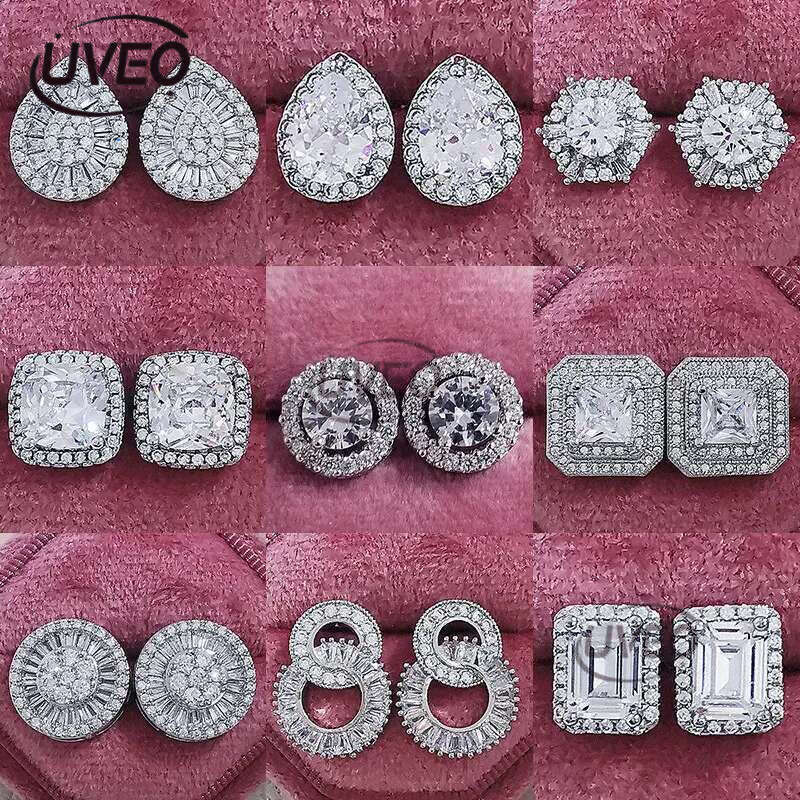 20 Styles Trendy Lab Moissanite Stud Earring Original Sterg Sier Party Wedding Earrings For Women Bridal Jewelry Perfect Gift
