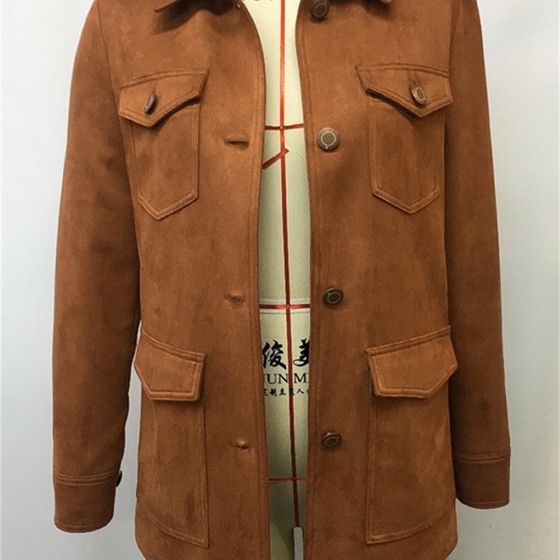 Womens Vintage Suede Lapel Collar Jacket Multi Pocket Military Style Coat Autumn Winter Warm Outerwear Workwear Fas 251106