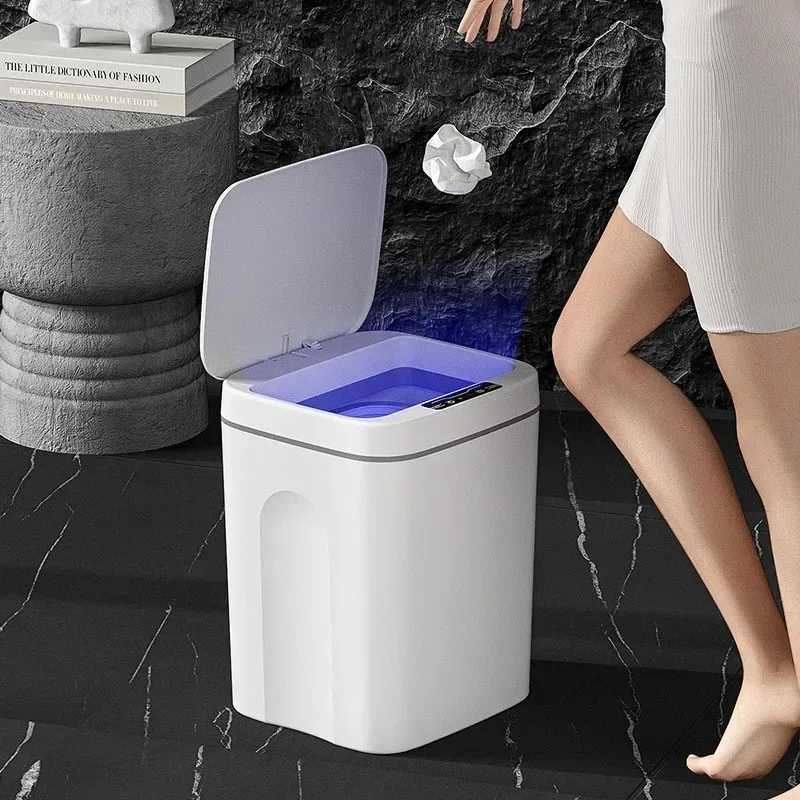 Intelligent Garbage Bin Sensing 16L Waterproof Smart Home Garbage Bin Lid Automatic Household Cleaning Tools Accessories C251120
