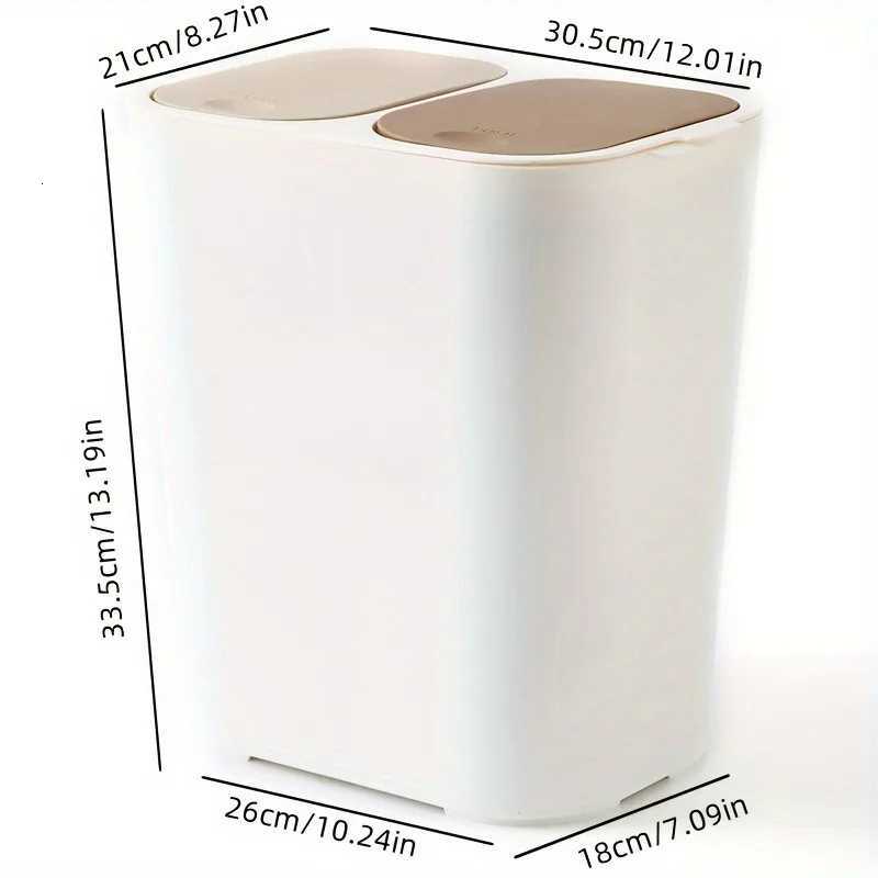 Dual Compartment Garbage Bin Double Compartment Trash Can Kitchen Dry Wet ified Waste Bin C251120