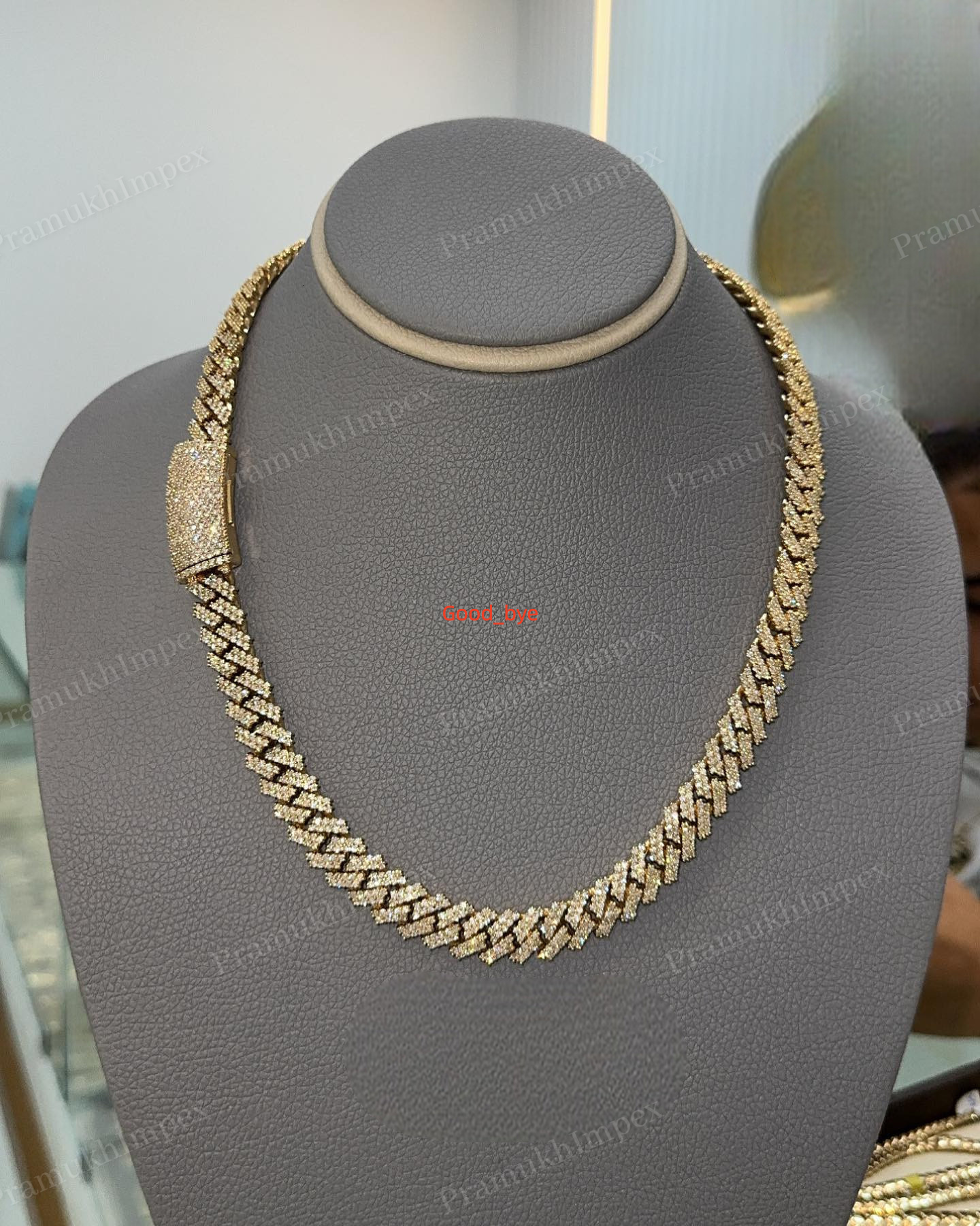 Two-Row Cut VVS1 Moissanite Sterling Silver Party Wear Necklace Cuban Miami Link Chain for Rapper Men Women Fashion Accessory