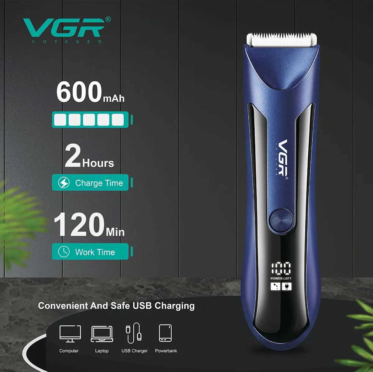 VGR 951 Body Hair Trimmer Groin Rechargeable Ball Shaver/Trimmer Men Electric Pubic Beard Hair Clipper For Men GroomerT251120